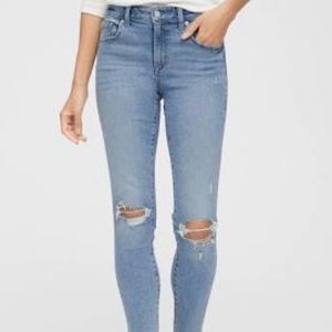Gap Mid Rise Destructed Universal Legging Jeans